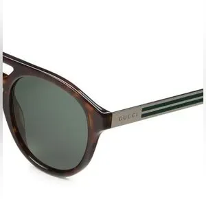 GUCCI 53mm round Aviator Sunglasses Gucci Acetate And Gold Metal Round Aviator Sunglasses | eBay main image 4